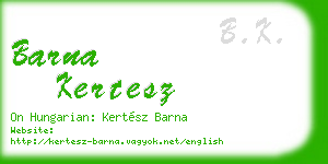 barna kertesz business card