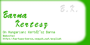 barna kertesz business card